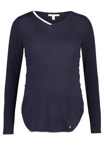 Esprit Maternity, Damen Pullover, Nachtblau / Weiß