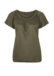 s.Oliver BLACK LABEL, Damen Fließendes Interlock-Shirt, Khaki