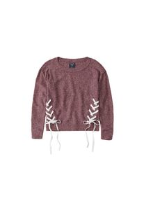 Abercrombie & Fitch Abercrombie & Fitch, Damen Pullover 'LACE UP PULLOVER', Ros&eacute; / Wei&szlig;