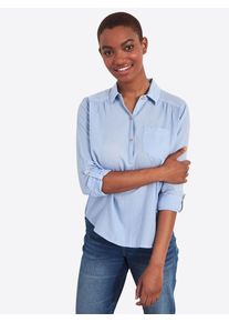 Hollister, Damen Bluse 'LS INT POPOVER', Hellblau