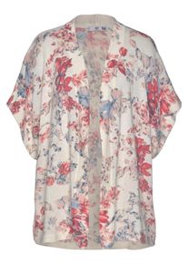 AJC, Damen Strickjacke, Creme / Rauchblau / Rosa / Pastellrot