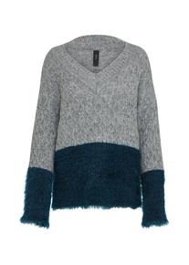 Y.A.S, Damen Strickpullover 'YASVICKY', Grau / Petrol