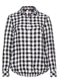 sheego Casual, Damen Hemdbluse, Schwarz / Weiß