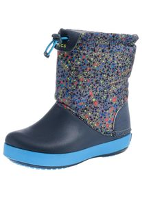Crocs, M&auml;dchen Winterstiefel 'Crocband LodgePoint Graphic', Blau / Grau / Hellgr&uuml;n / Rot