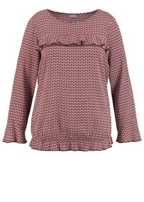 SAMOON, Damen Bluse, Weinrot / Offwhite
