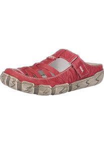 Rieker, Damen Clogs, Beige / Rot