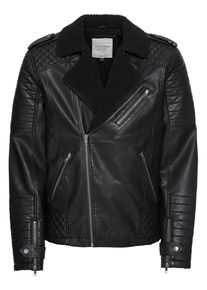Jack & Jones JACK & JONES, Herren Bikerjacke 'JORPISTOL PUNK JACKET', Schwarz