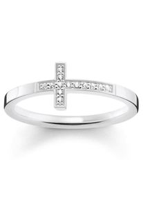 Thomas Sabo, Damen Silberring 'Kreuz, TR2140-051-14', Silber / Wei&szlig;