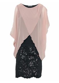 Heine, Damen Cocktailkleid mit Pailletten, Ros&eacute; / Schwarz