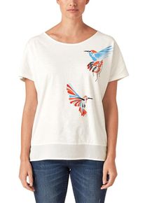 TRIANGLE, Damen Flammgarn-Shirt, Weiß