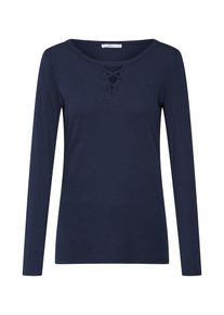 EDC by Esprit, Damen Shirt 'Eyelace Front T-Shirts', Navy