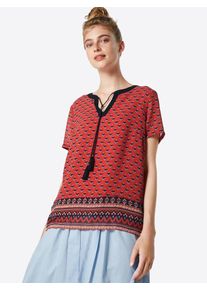 Tom Tailor, Damen Tunika 'bohemian', Rot / Schwarz