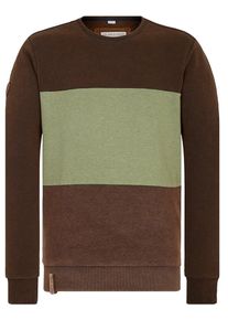 Naketano, Herren Sweatshirt 'Ich trage Mantel', Braun / Braunmeliert / Pastellgrün