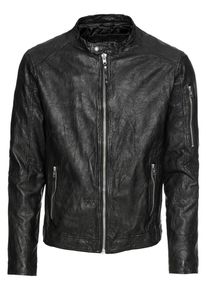 Jack & Jones JACK & JONES, Herren Lederjacke 'JPRRICHARD', Schwarz