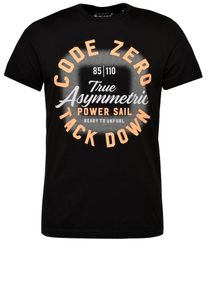Code-Zero, Herren T-Shirt 'Tack Down', Taupe / Hellorange / Schwarz