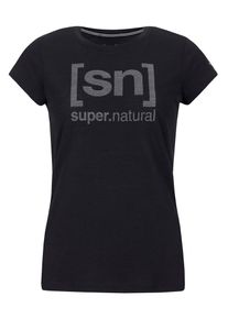 super.natural, Damen Essential I.D. T-Shirt, Graumeliert / Schwarz