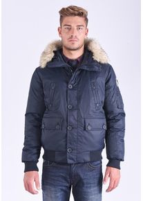 Kaporal5 Kaporal, Herren Kapuzenjacke mit abnehmbarem Kunstpelz, Dunkelblau