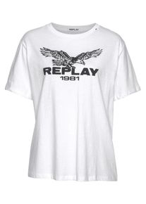 Replay, Damen T-Shirt, Schwarz / Wei&szlig;
