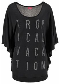 Lascana, Damen Strandshirt, Schwarz