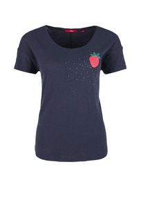 s.Oliver RED LABEL, Damen Shirt, Dunkelblau / Mint / Rot
