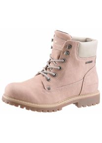 Tom Tailor, Damen Schn&uuml;rstiefel mit Polsterung, Creme / Ros&eacute;