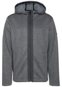 Polarino, Herren Strickfleecejacke, Graumeliert