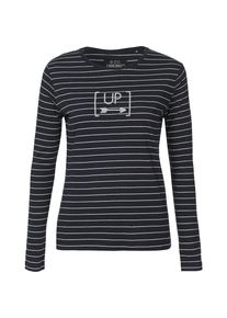 EDC by Esprit, Damen Langarmshirt, Nachtblau / Weiß