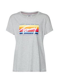 Tommy Jeans, Damen Shirt 'TJW MULTI BOX SIGNATURE TEE', Graumeliert