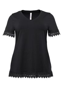 sheego Casual, Damen T-Shirt 'Basic', Schwarz