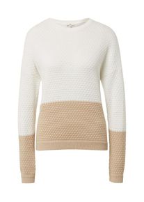 Tom Tailor, Damen Pullover, Puder / Wei&szlig;