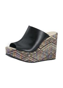 Heine, Damen Keilsandalette, Schwarz