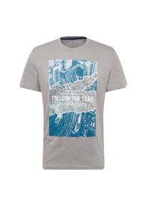 Tom Tailor, Herren Shirt 'T-shirt with multicolor print', Blau / Grau