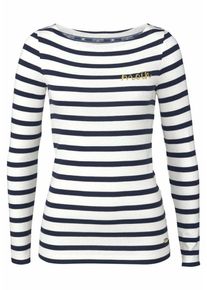 Tom Tailor Polo Team, Damen Langarmshirt, Navy / Weiß
