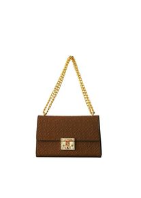 Silvio Tossi, Damen Schultertasche, Braun / Gold