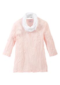 sheego Casual, Damen Tunika mit Loop, Rosa / Wei&szlig;