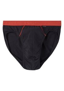 Schiesser, Herren Slip, Dunkelorange / Schwarz