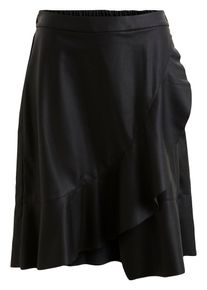 Vila, Damen Midirock mit Rüschendetail, Schwarz