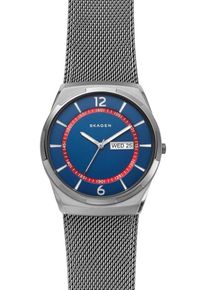 Skagen, Herren Quarzuhr 'Melbye', Blau / Grau / Pastellrot