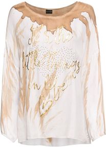 bonprix, Damen Blusenshirt, Braun / Weiß