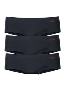 s.Oliver RED LABEL, Damen Hipsterpanty (3 Stck.), Schwarz