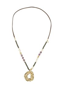 Heine, Damen Kette, Dunkelbraun / Gold / Flieder / Weiß