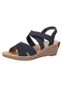 Rieker, Damen Sandalen, Kobaltblau / Hellbraun