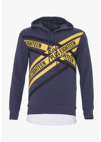 PLUS EIGHTEEN, Herren Kapuzenpullover, Gelb / Dunkellila