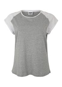 Urban Classics Curvy, Damen Shirt 'Ladies Contrast Raglan Tee', Grau