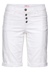sheego Denim, Damen Jeansbermudas, Wei&szlig;