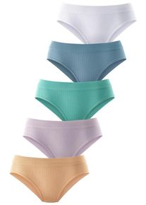 Petite Fleur, Damen Pikee-Midislips (5 Stck.), Pastellblau / Mint / Pastelllila / Pfirsich / Wei&szlig;