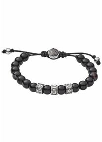 Diesel, Herren Armband 'DX1101040', Silbergrau / Schwarz