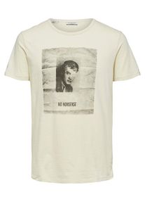 Selected Homme, Herren T-Shirt, Grau / Perlweiß