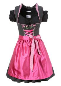 Marjo, Damen Dirndl, Pink / Schwarz / Weiß