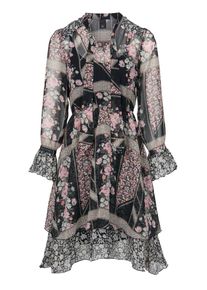 Heine, Damen Druckkleid, Anthrazit / Rosé